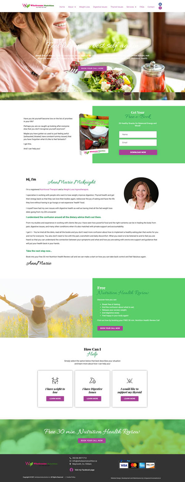 nutritionist website project