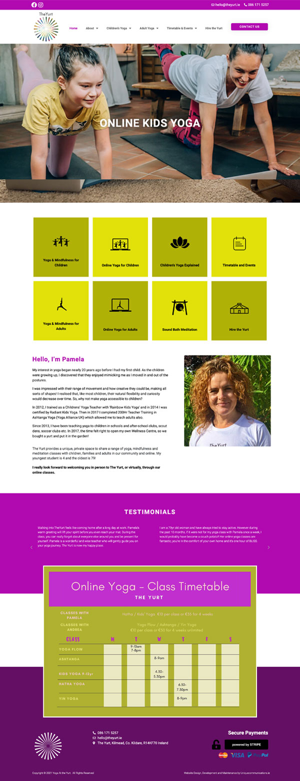 yoga website project